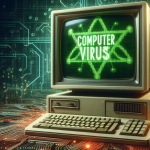 An illustration of the computer virus of 1983 by Fred Cohen